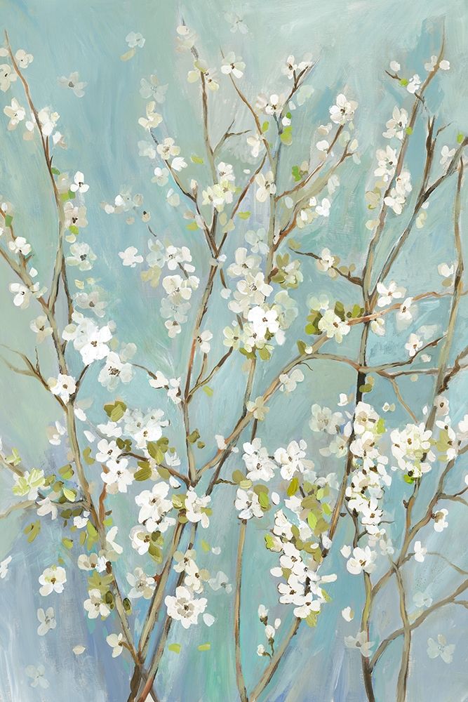 Wall art: Teal Almond Blossoms, by Jensen, Asia