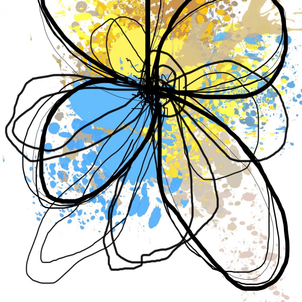 Wall Art Painting id:107167, Name: Blue Splash Flower I, Artist: Orlov, Irena