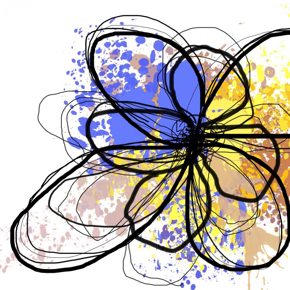 Wall Art Painting id:107168, Name: Blue Splash Flower II, Artist: Orlov, Irena