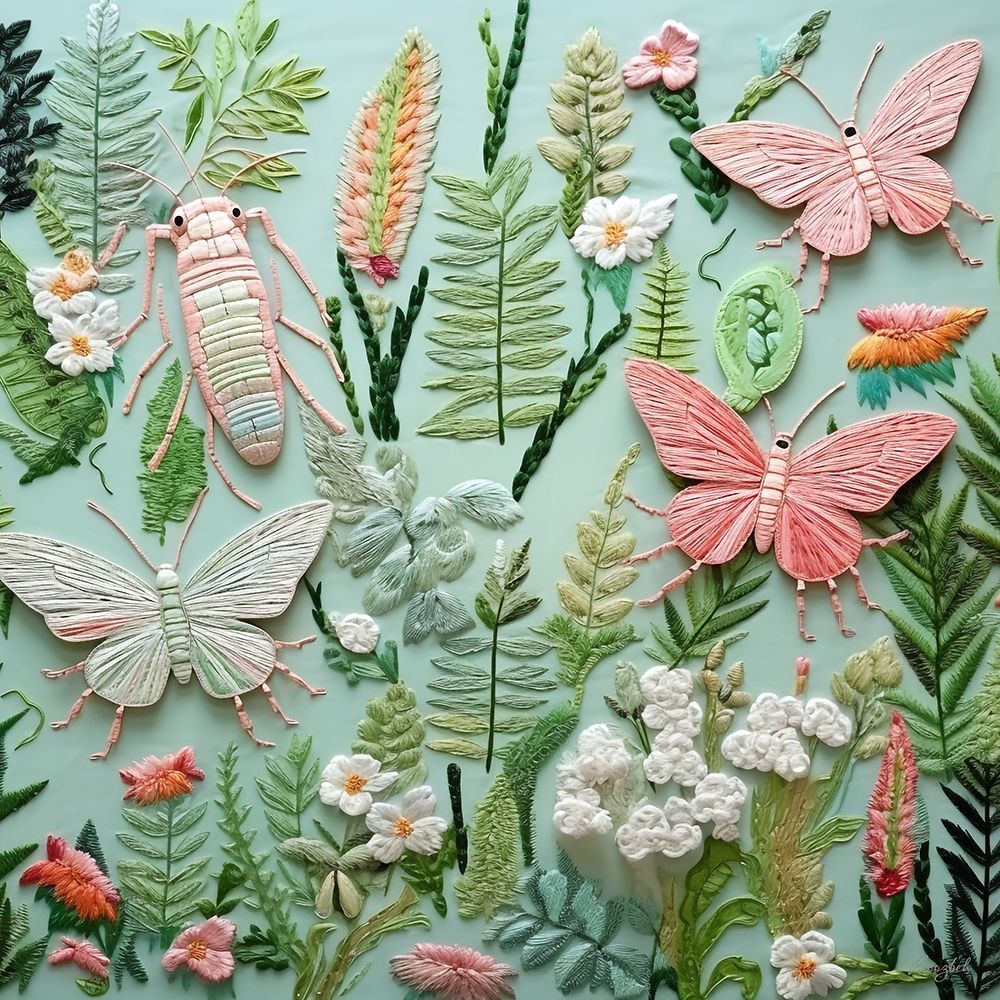 Wall Art Painting id:656348, Name: Butterflies Patch, Artist: Roozbeh