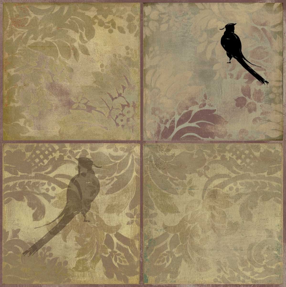 Art Print: Damask Birds