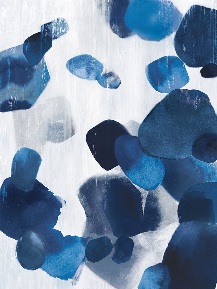 Wall Art Painting id:193422, Name: Shadow Pebbles II Indigo Version, Artist: PI Studio  