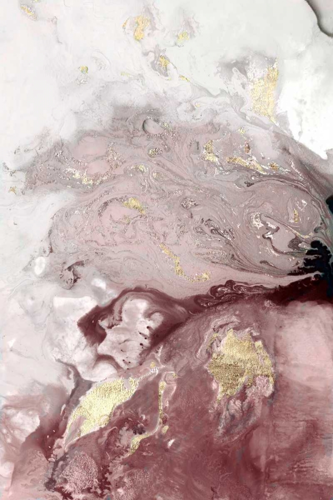 Art Print: Ocean Splash I Burgundy Version