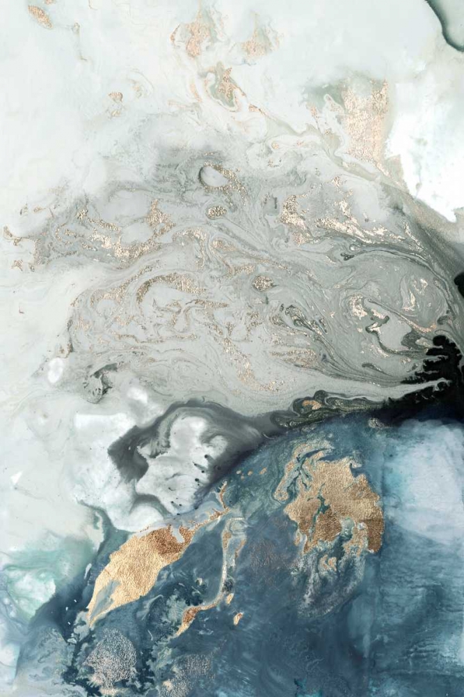 Art Print: Ocean Splash I Indigo Version