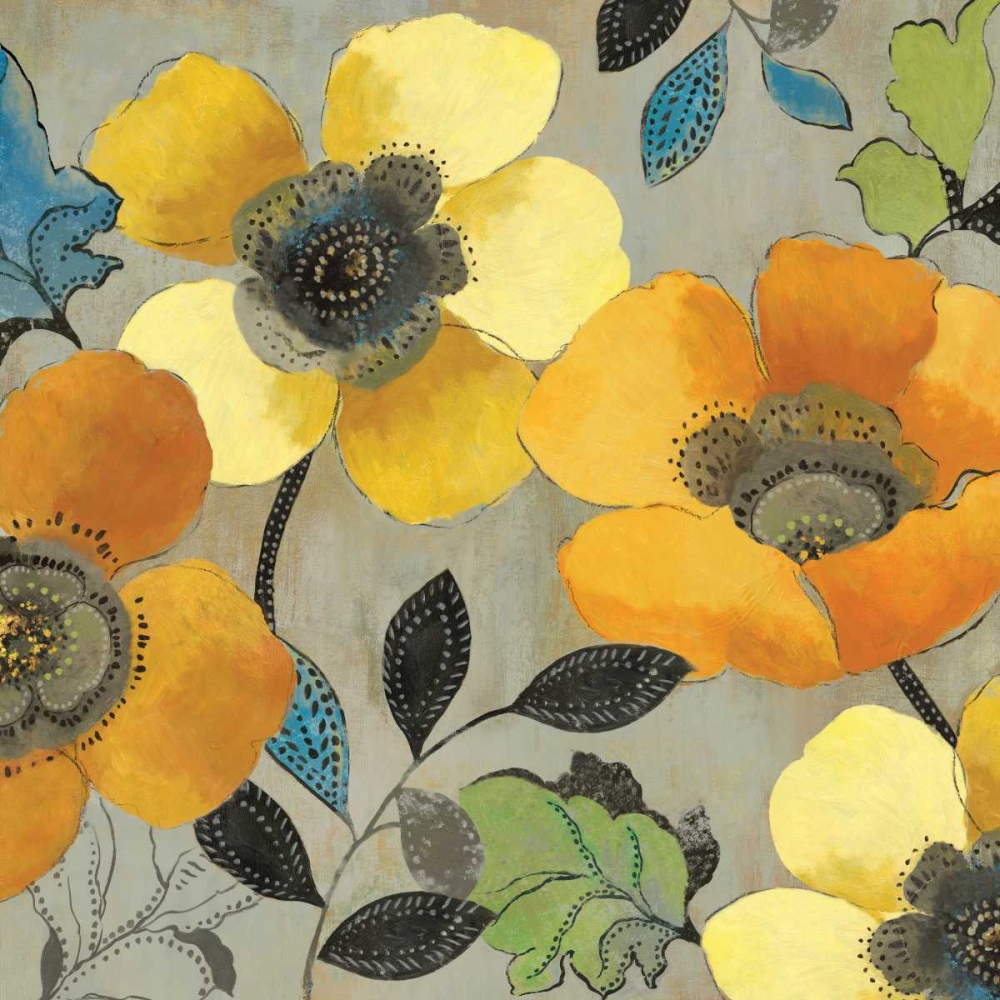 Wall Art Painting id:10944, Name: Yellow and Orange Poppies II, Artist: Pearce, Allison