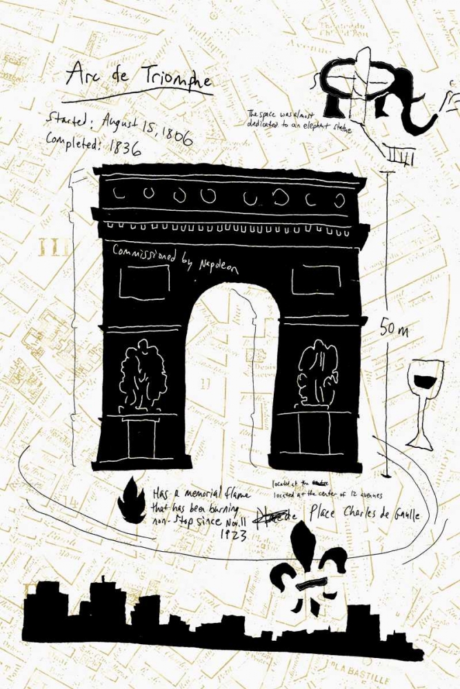 Art Print: Paris Gold II