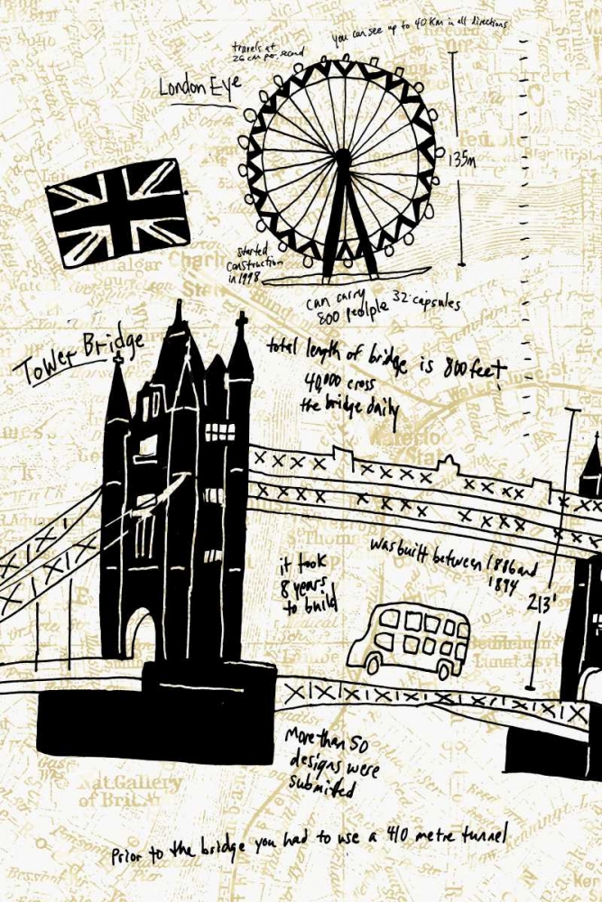 Art Print: London Gold I