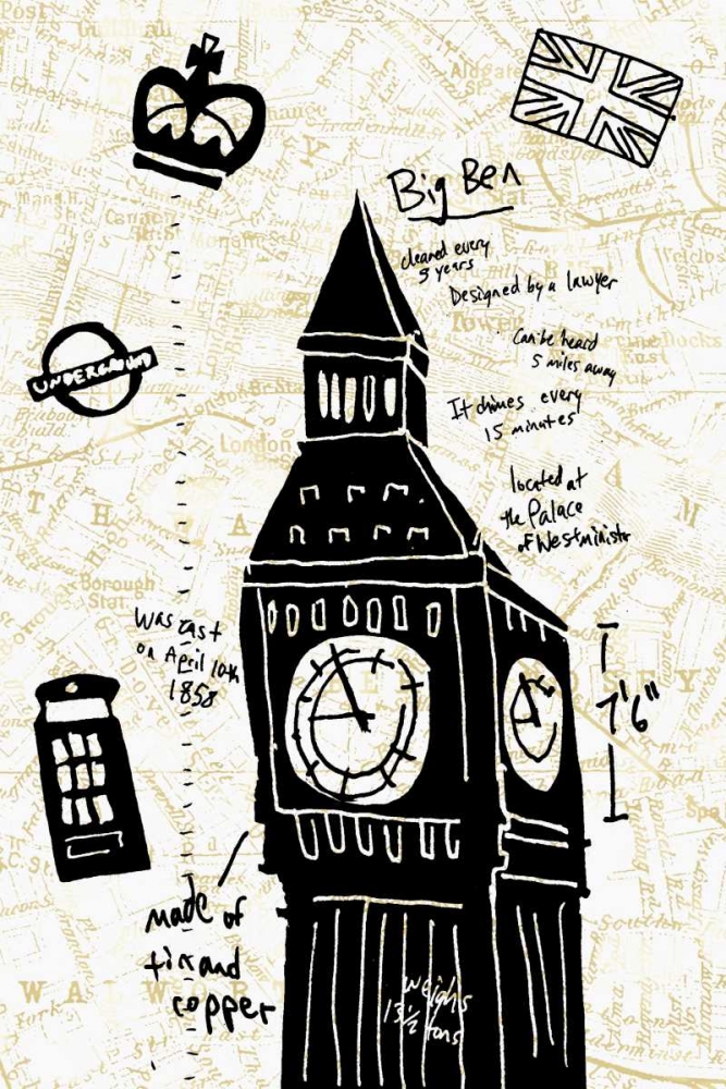 Art Print: London Gold II