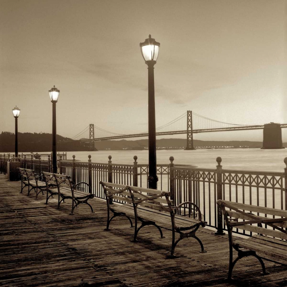 Art Print: San Francisco Bay Bridge at Dusk