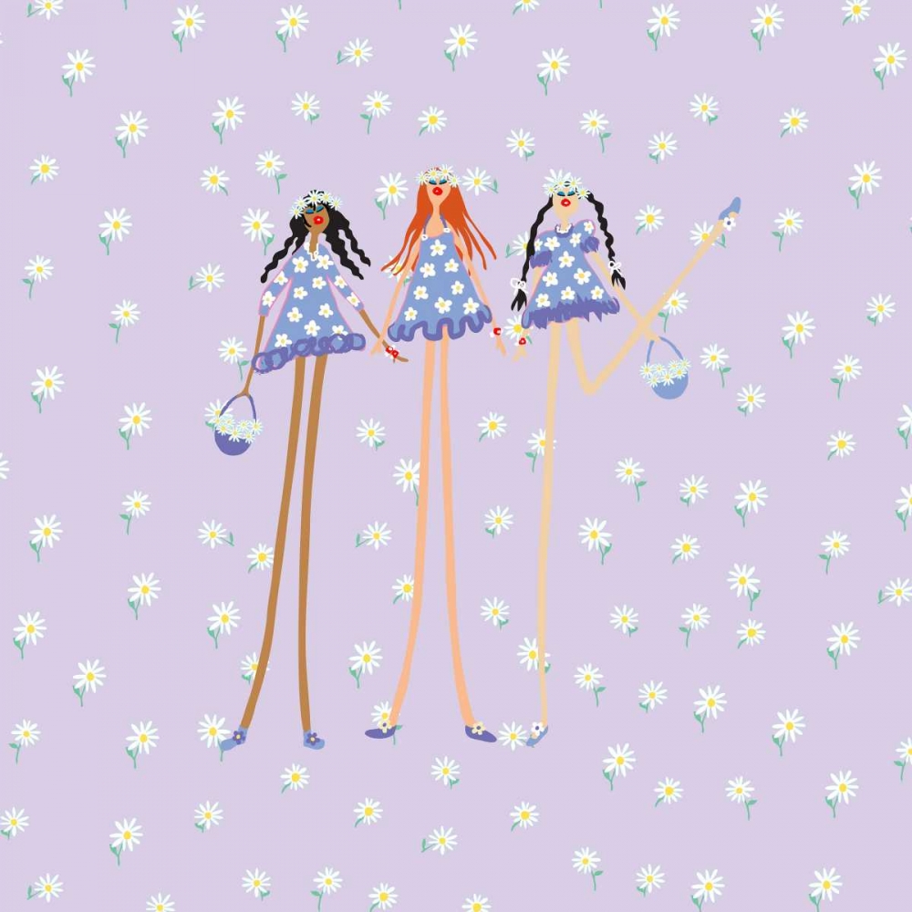 Wall Art Painting id:32694, Name: Flower Girls, Artist: Benchetrit, Caroline