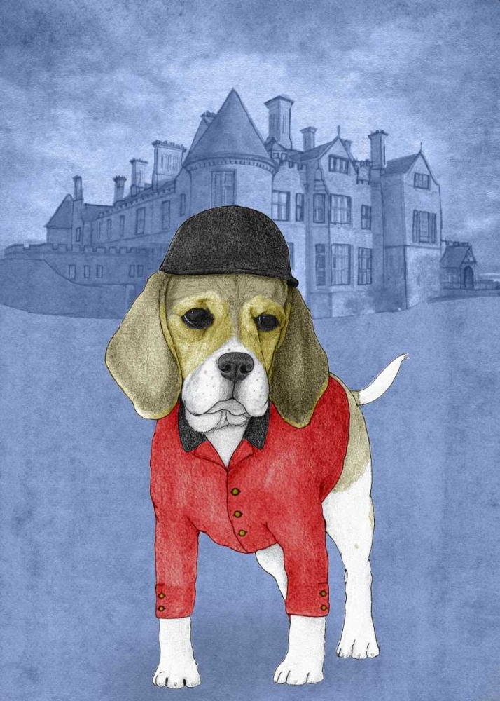 Wall art: Beagle with Beaulieu Palace, by Barruf