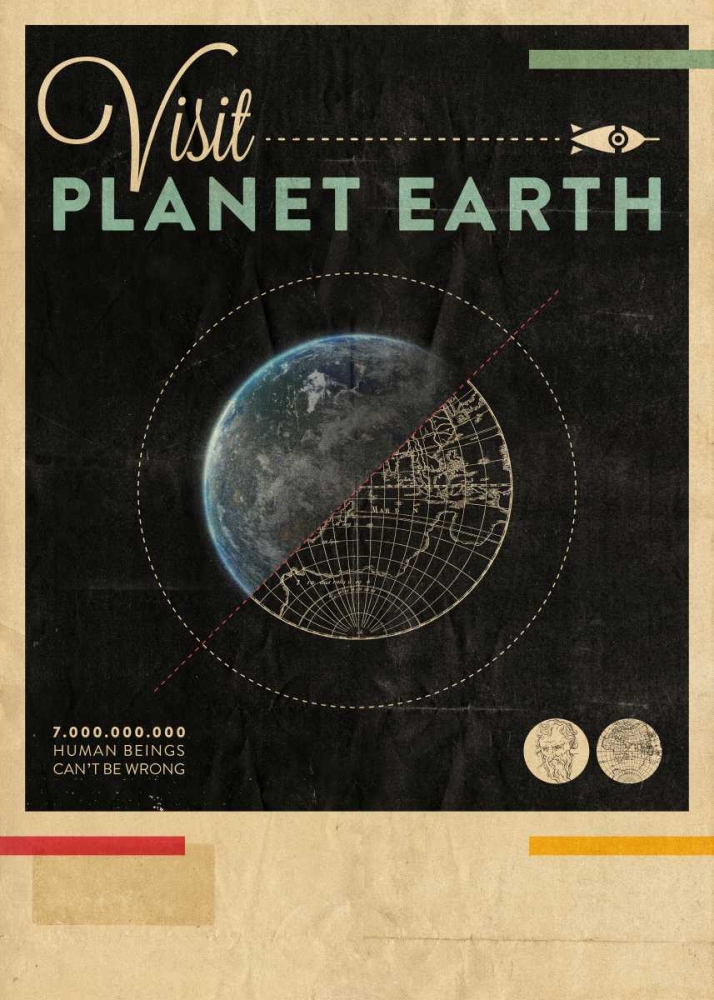 Wall art: Visit Planet Earth, by Beer, Hannes