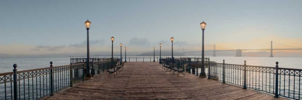 Art Print: Pier with Bay Bridge Vista