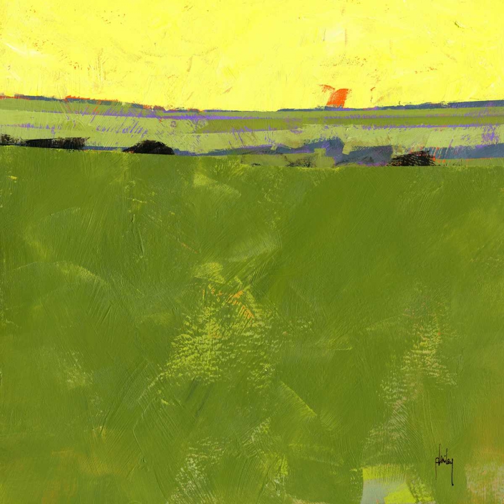 Art Print: Hot Sky over Lazy Fields