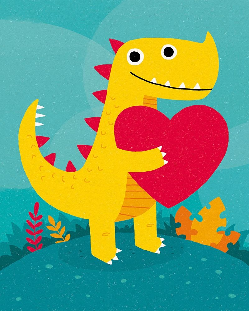 Art Print: Dino Love