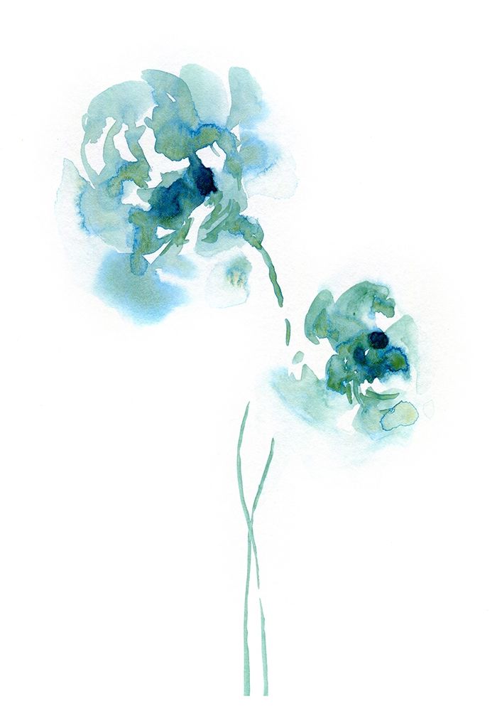 Art Print: Teal Florals
