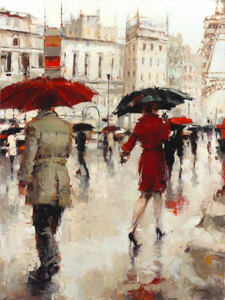 Art Print: Parting on a Paris Street