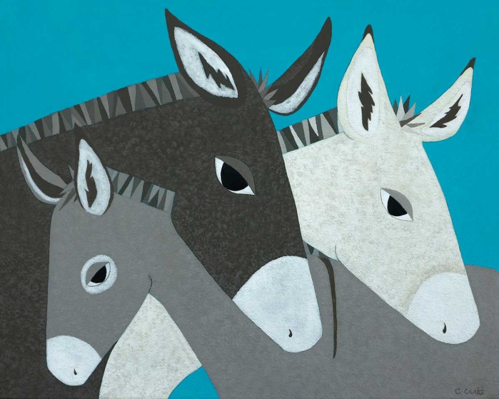 Art Print: Donkey Family
