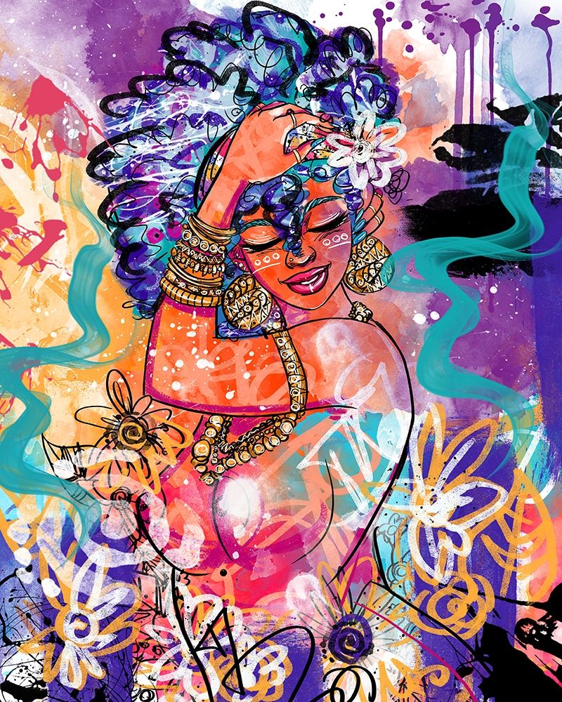 Art Print: Gold Flowers