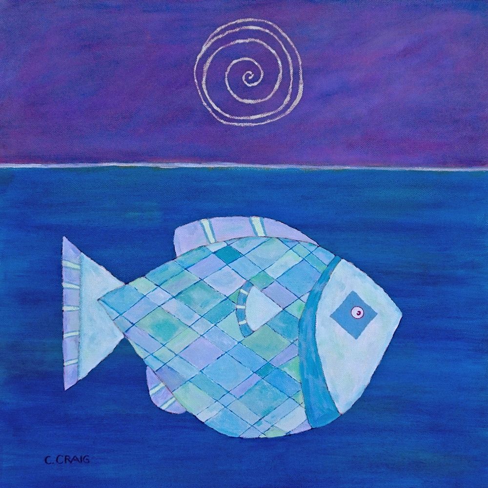 Wall art: Fish With Spiral Moon, by Craig, Casey