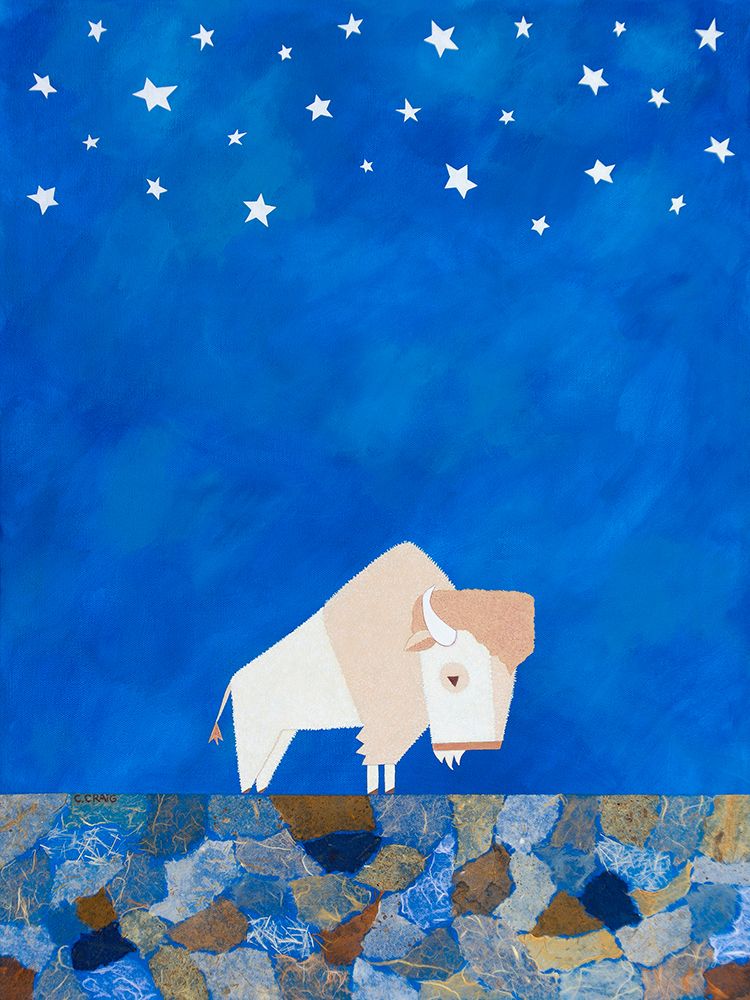 Art Print: Bison Beneath the Stars I