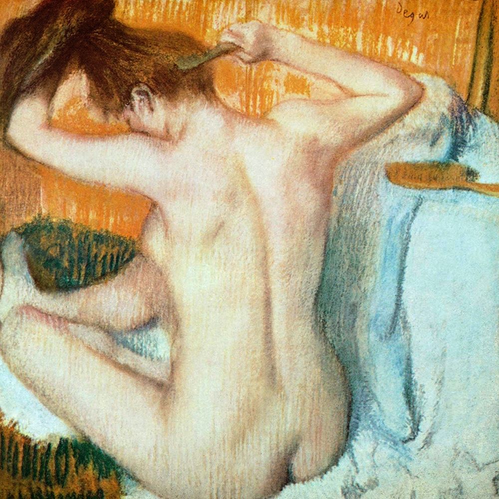 Wall Art Painting id:278285, Name: Woman Combing Her Hair, Artist: Degas, Edgar