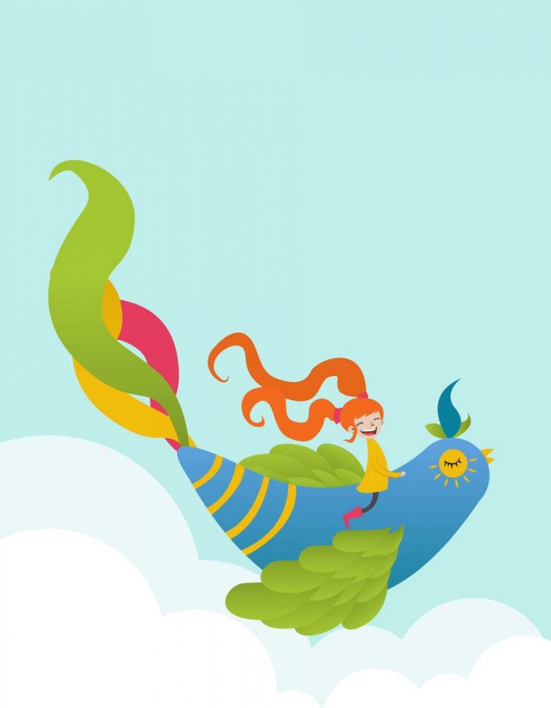 Wall Art Painting id:65531, Name: Bird and Girl, Artist: Dalyan, Volkan