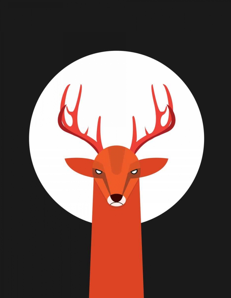 Wall art: Deer and Moon, by Dalyan, Volkan