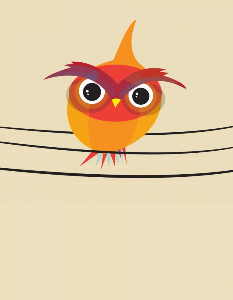 Wall art: Owl on a Wire, by Dalyan, Volkan