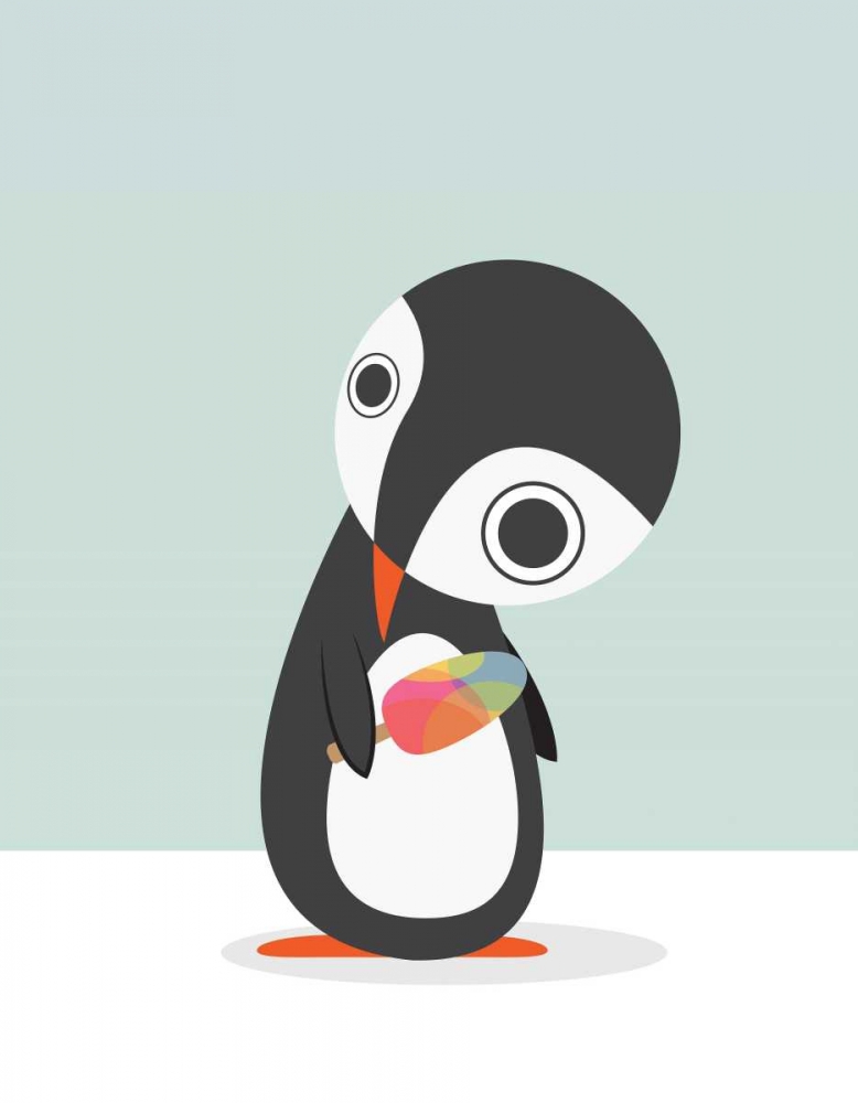 Wall art: Pingu Loves Ice Cream, by Dalyan, Volkan