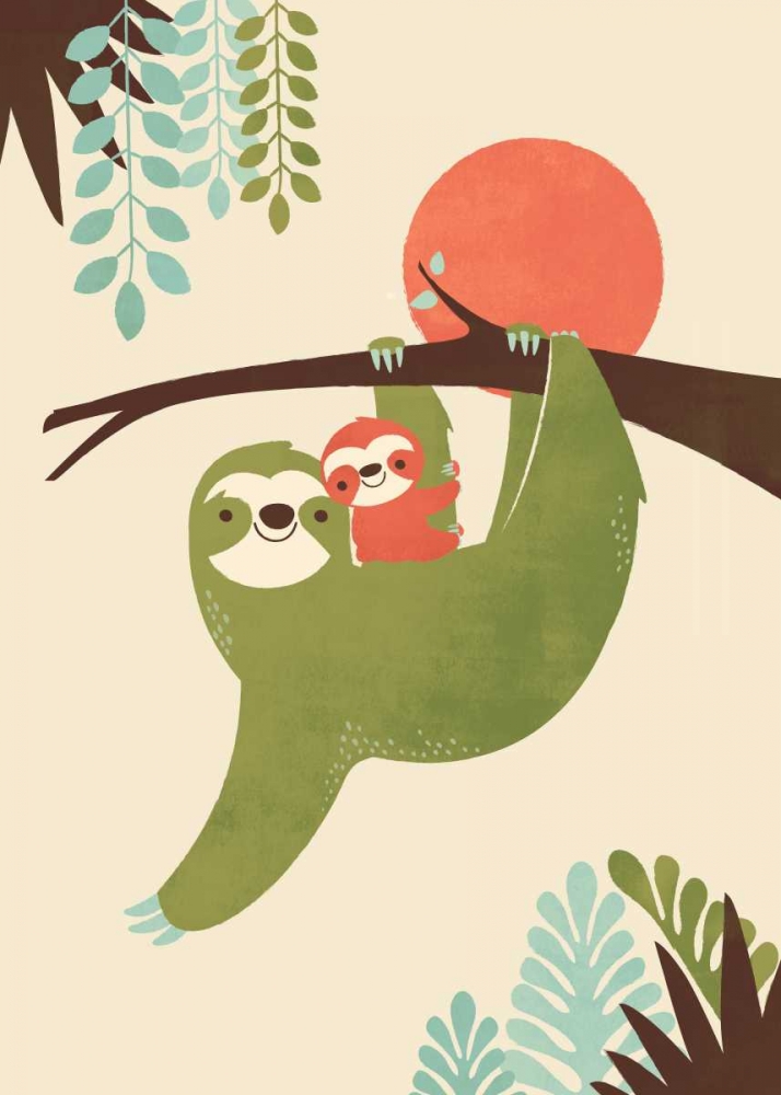 Wall Art Painting id:119558, Name: Mama Sloth, Artist: Fleck, Jay
