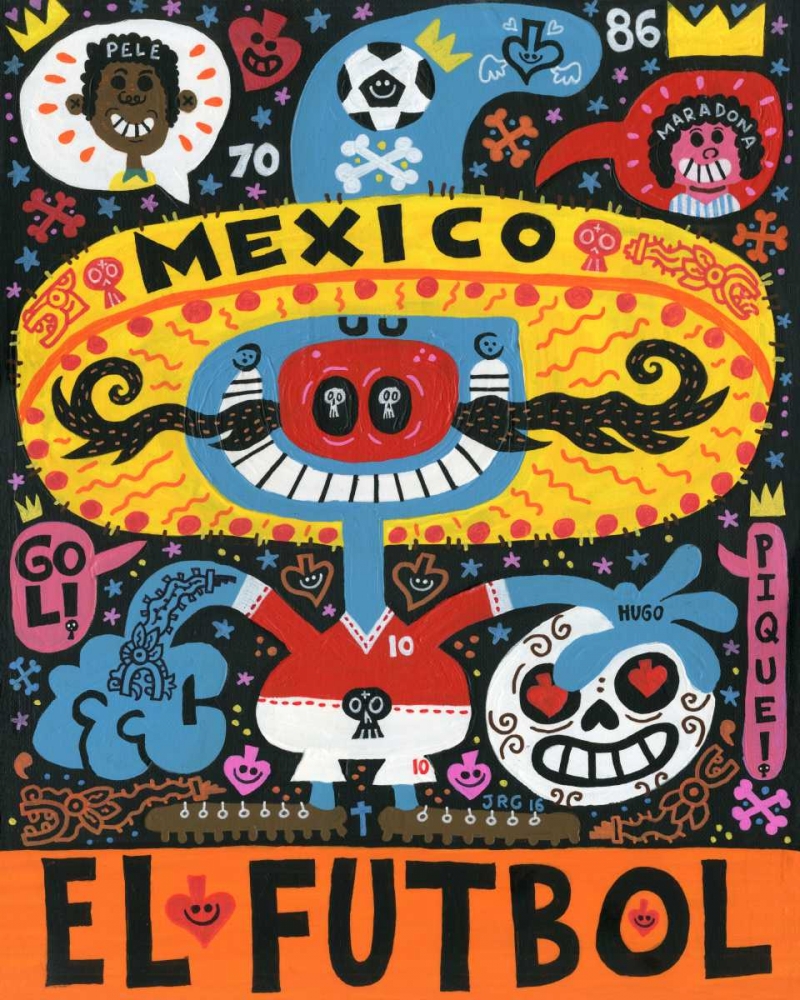 Wall Art Painting id:149700, Name: La Mascota del Mundial, Artist: Gutierrez, Jorge R.