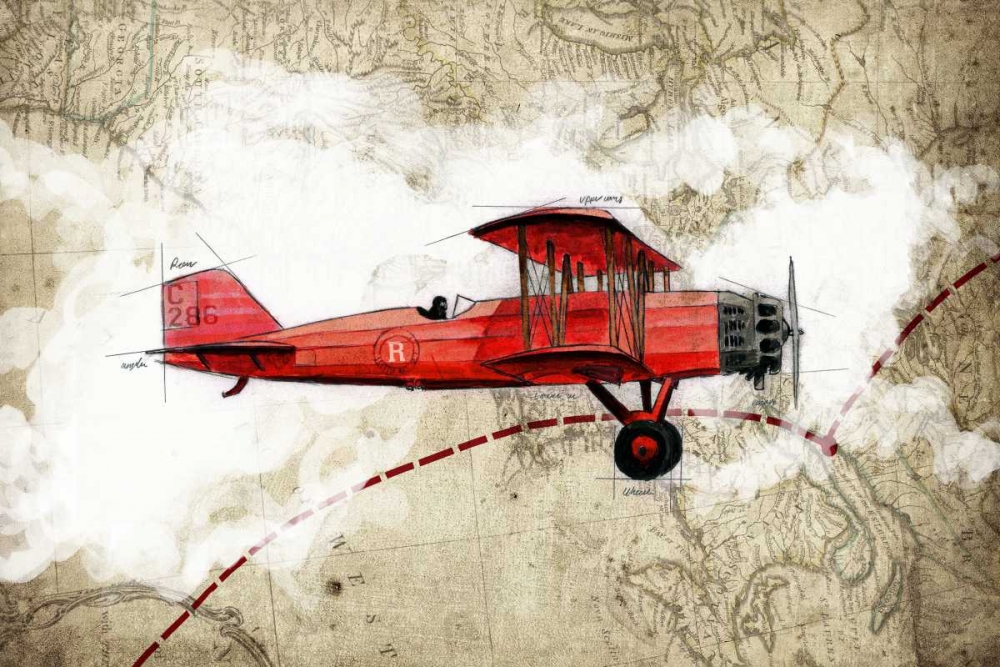 Wall Art Painting id:88422, Name: Biplane 3, Artist: GraphINC Studio