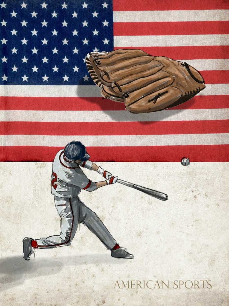 Wall Art Painting id:88295, Name: American Sports-Baseball 1, Artist: GraphINC Studio