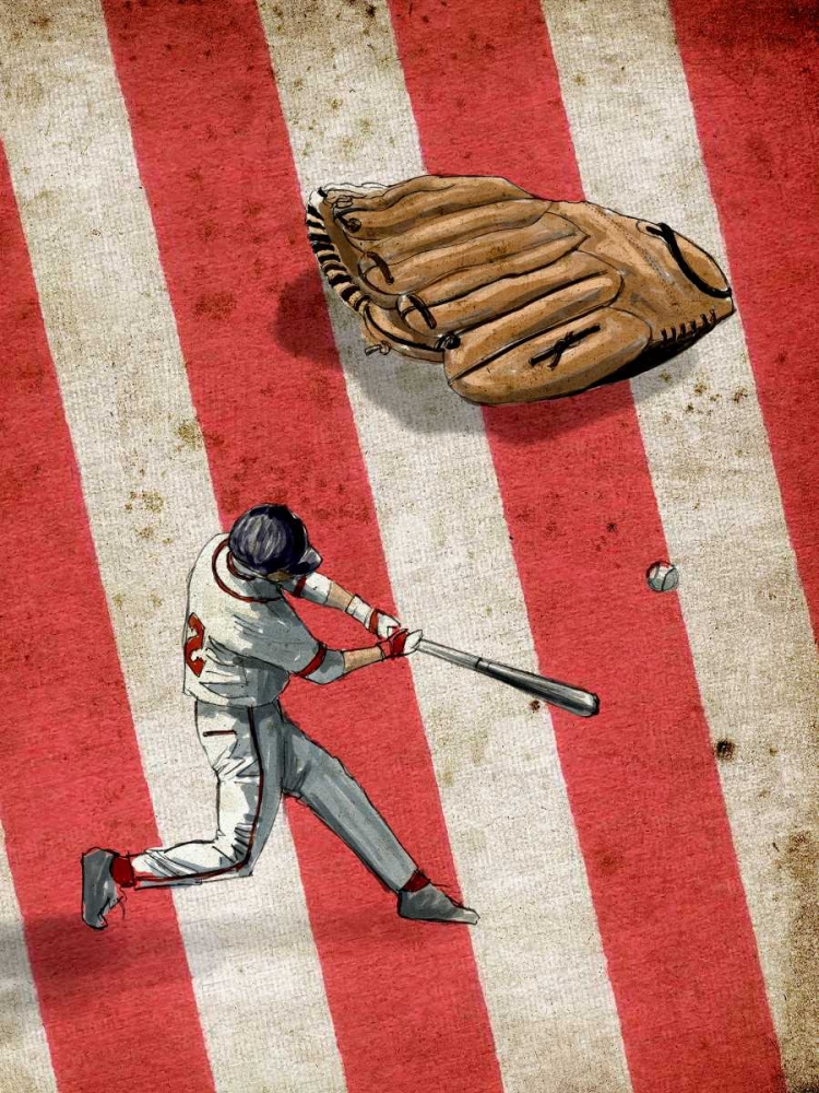 Wall Art Painting id:88294, Name: Amercan Sports-Baseball 2, Artist: GraphINC Studio