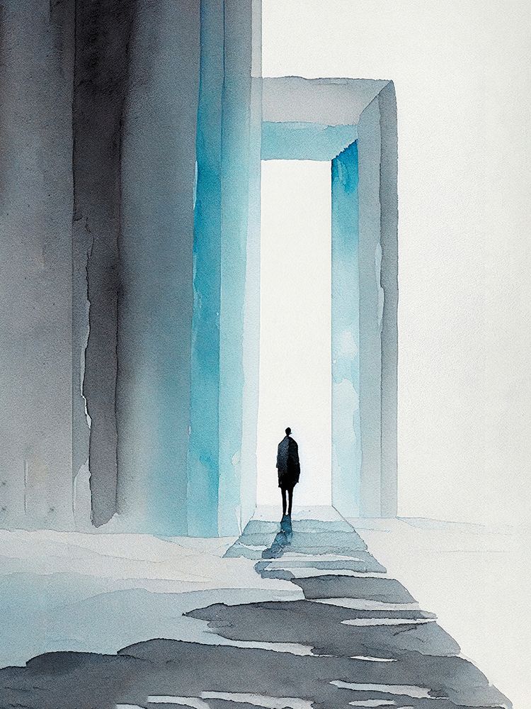 Art Print: Shadows and Person