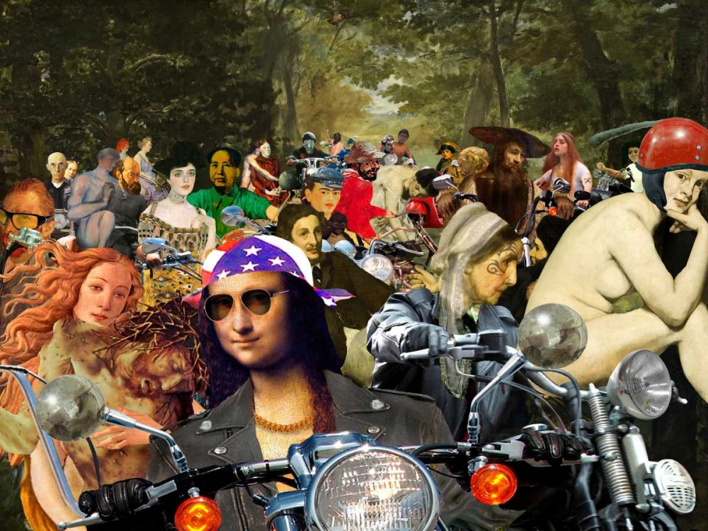 Wall art: Bikers sur l herbe, by Kite, Barry