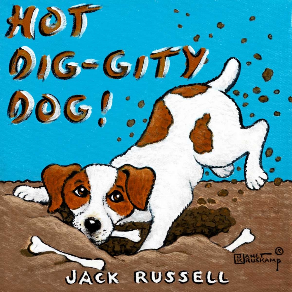 Wall Art Painting id:65755, Name: Hot Dig-Gity Dog!, Artist: Kruskamp, Janet