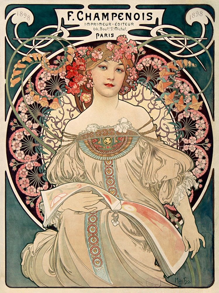 Wall art: F. Champenois imprimeur diteur, by Mucha, Alphonse