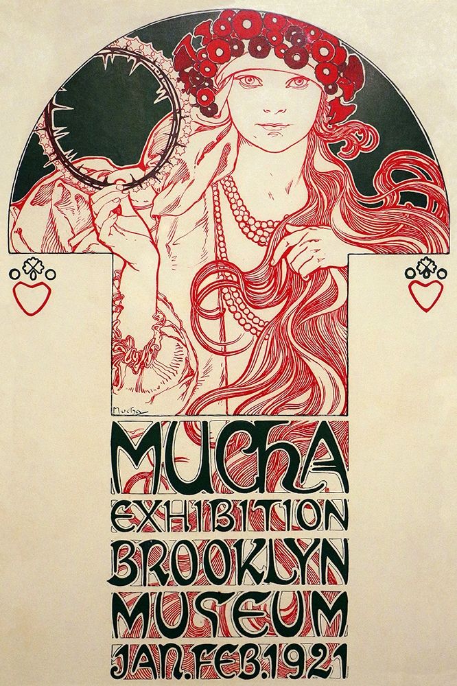 Wall Art Painting id:336555, Name: Mucha Exhibition, Brooklyn Museum, 1920, Artist: Mucha, Alphonse
