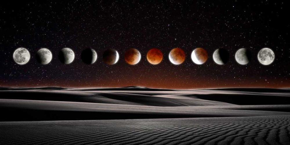 Wall Art Painting id:156230, Name: Blood Moon Eclipse, Artist: ODell, Dale