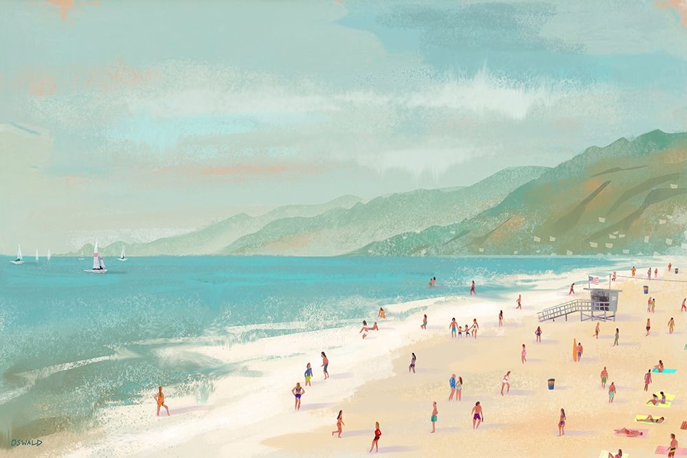 Art Print: Santa Monica Beach