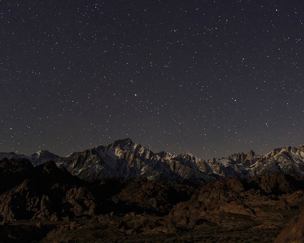Art Print: Mount Whitney Moon and Stars