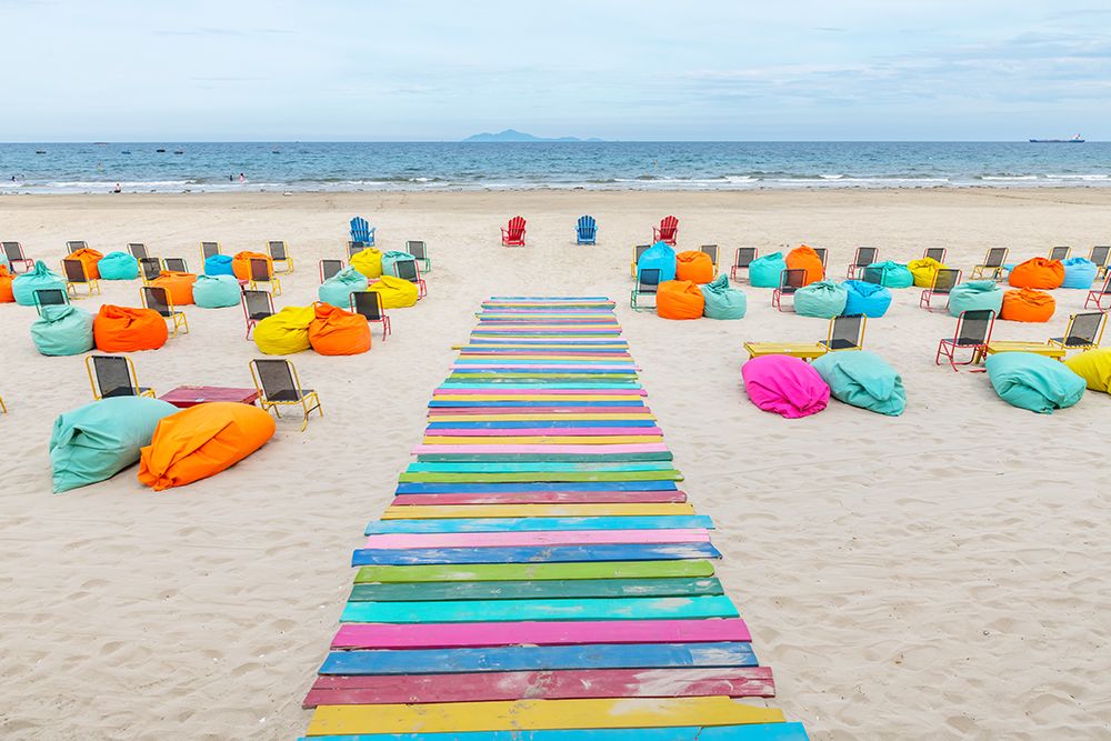 Art Print: Colorful Beach Walkway Vietnam