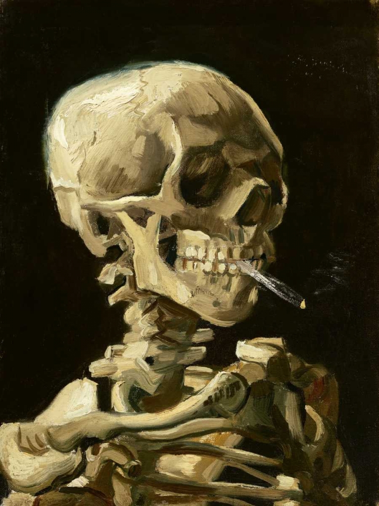 Wall Art Painting id:33280, Name: Skull with Burning Cigarette, Artist: Van Gogh, Vincent