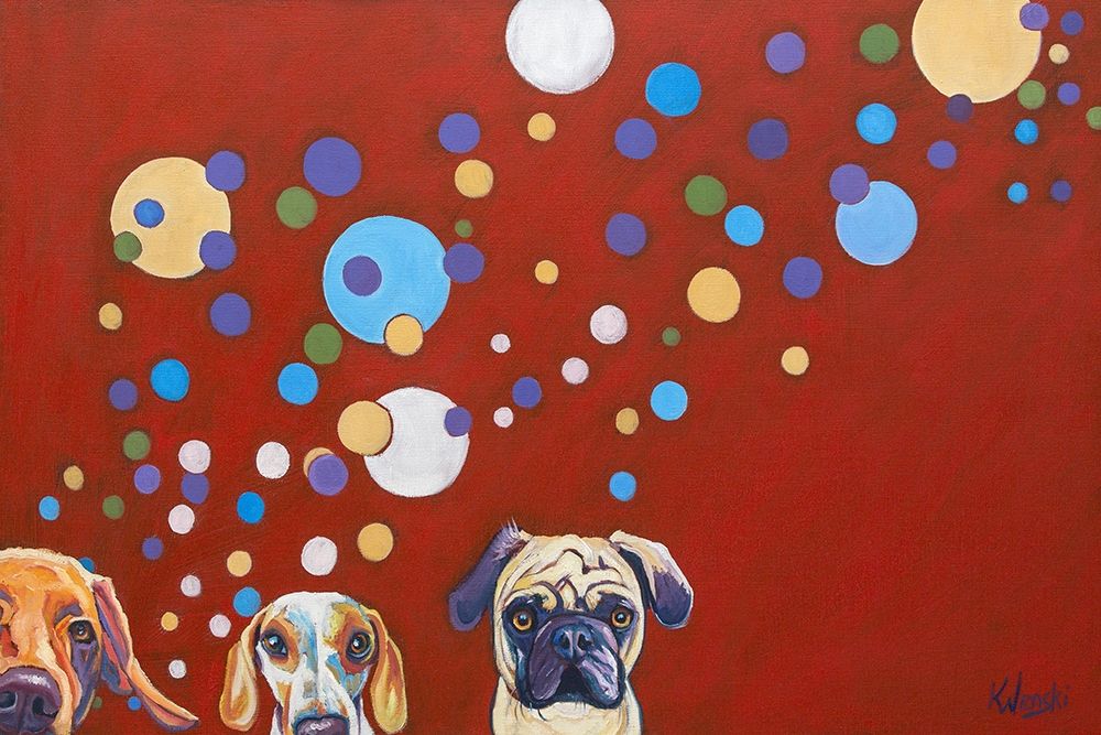 Wall Art Painting id:227428, Name: When Dogs Drink, Artist: Wronski, Kathryn