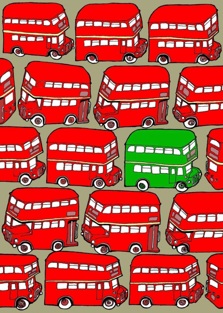 Wall Art Painting id:33351, Name: Odd Ones - Green Double Decker, Artist: Wilson, Duncan