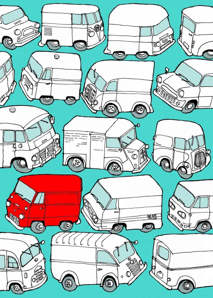 Wall Art Painting id:33353, Name: Odd Ones - Red Van, Artist: Wilson, Duncan