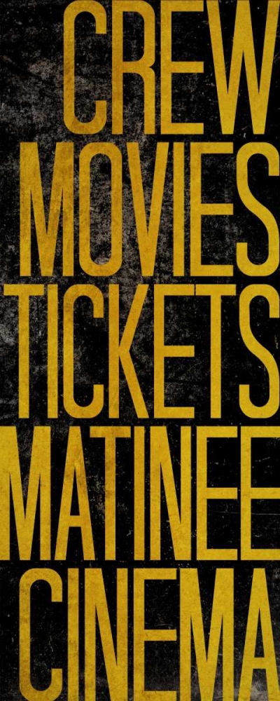 Wall art: Cinema Type II, by SD Graphics Studio