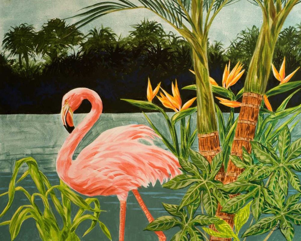 Art Print: Tropical Flamingo I